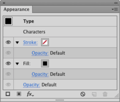 Adobe Illustrator's Appearance dialog box